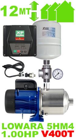 autoclave silenzioso per casa fino a 4 piani con giardino (max 10 appartamenti) completo di elettropompa LOWARA 5HM4 - raccordi inverter murale e polmone di compensazione - alimentazione trifase V400