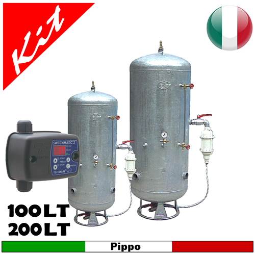Componenti impianto pressurizzazione autoclave zincato e accessori - impianti da 100 a 200 litri 1