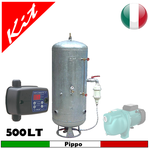 Componenti impianto pressurizzazione autoclave zincato e accessori - impianti da 500 litri