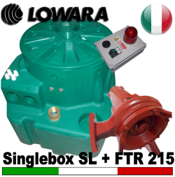 Impianto di sollevamento per fognature Lowara Singlebox - 1 Pompa sommersa trituratrice FTR215 - KIT SLITTA accessori (Alimentazione monofase)