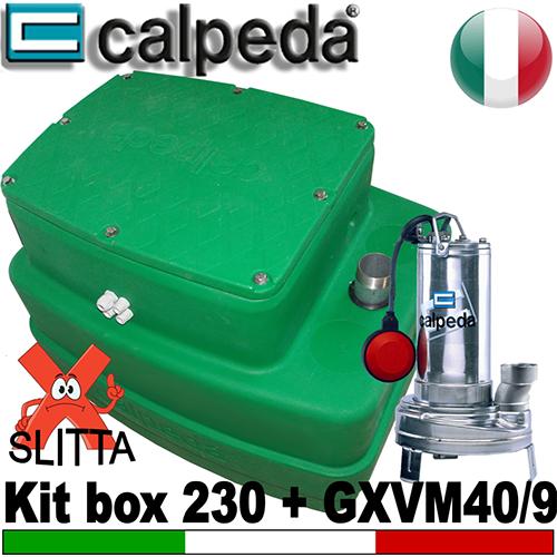 Impianto di sollevamento per fognature KITBOX 230 - Pompa Calpeda GXVM40-09 - accessori